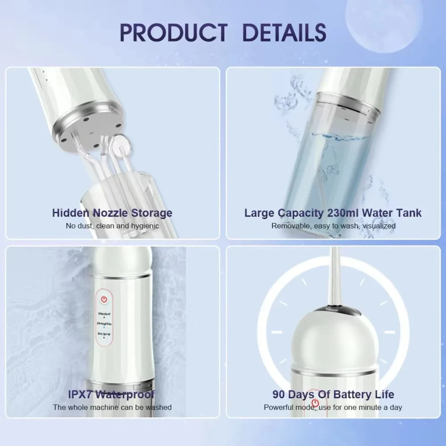 Product Details of Portable Oral Irrigator.
