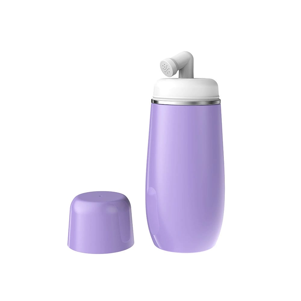 Portable Travel Bidet Bottle in purple color with its top