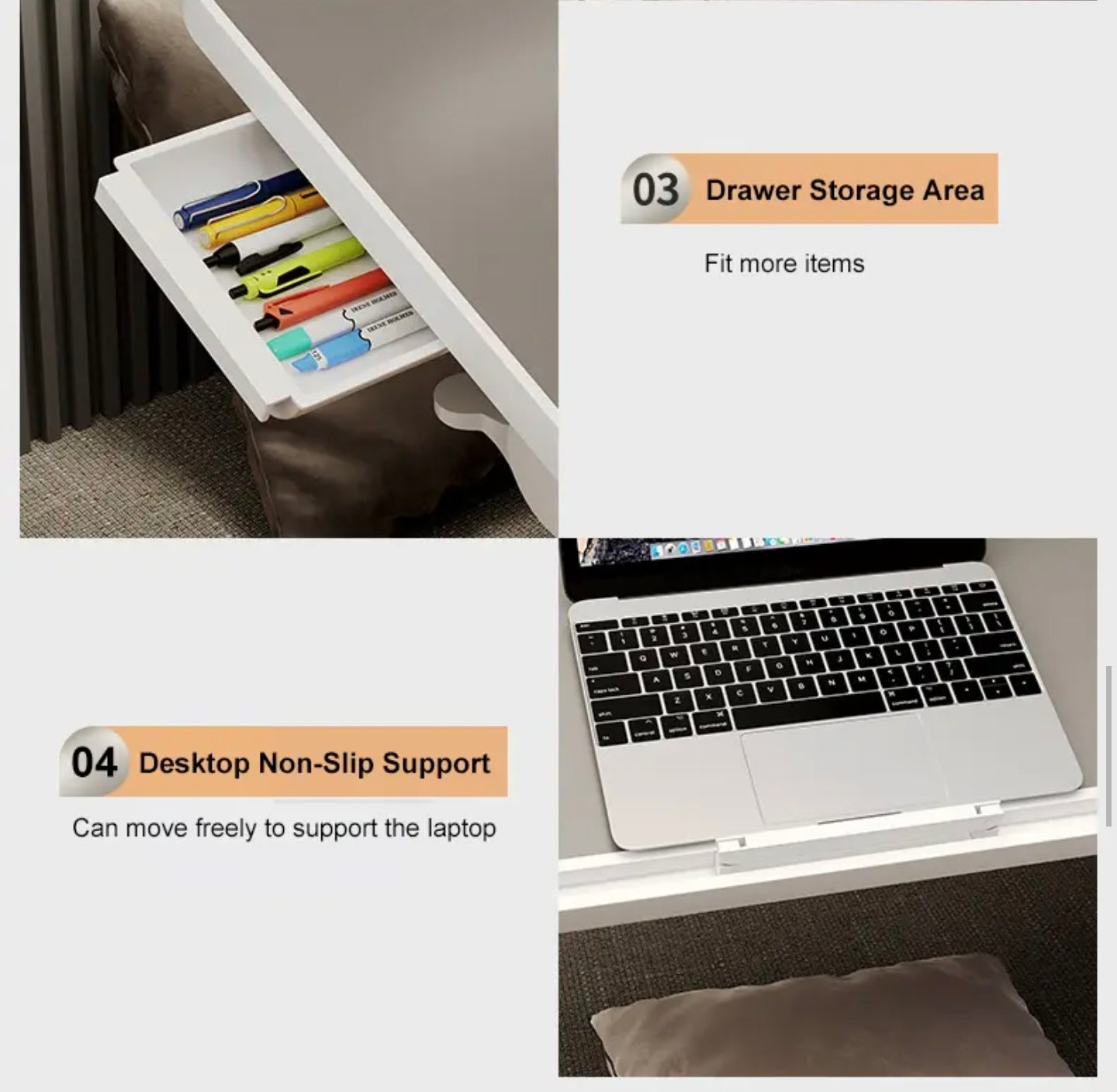 Parts Details of Portable foldable laptop bed desk table.