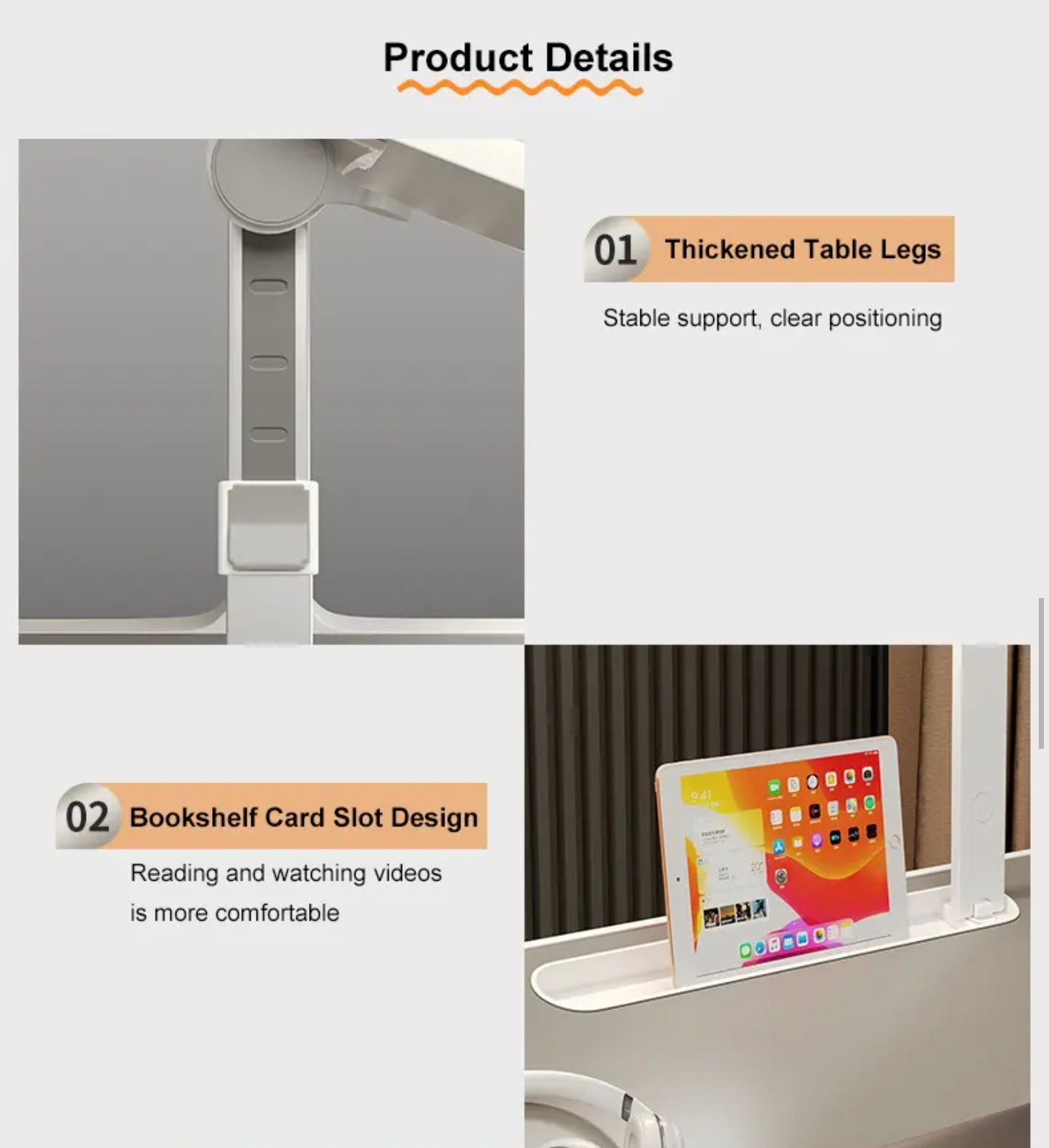 Product Details of Portable foldable laptop bed desk table.