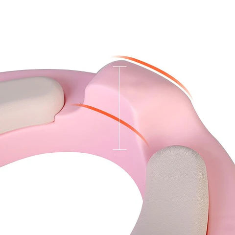 Potty Training Toilet Seat with Soft Cushion Handles in pink color
