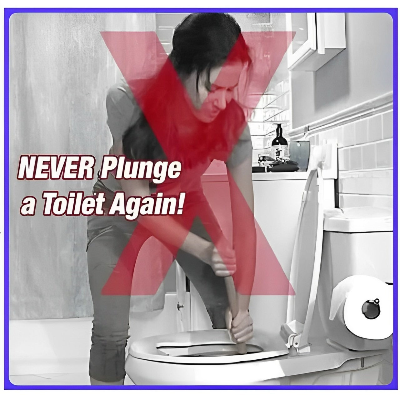 A Women is Cleaning Toilet.