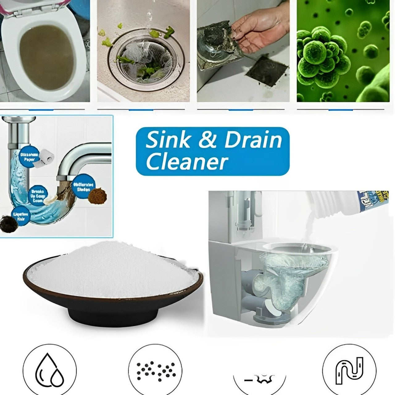 Powerful Sink Drain Cleaner.