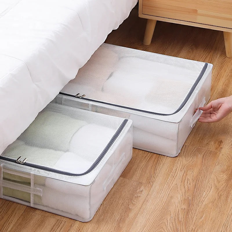A Person is Pulling Underbed Storage Box.