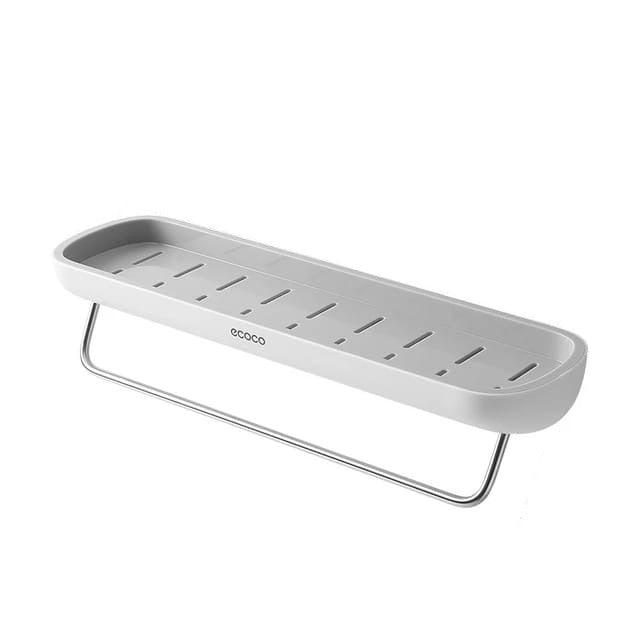 ECOCO Wall Mounted Punch Free Bathroom Storage in gray color
