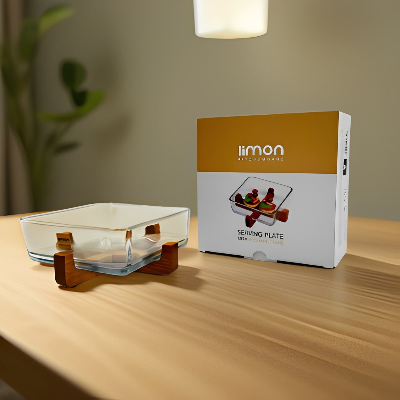 A Pure Wood Serving Tray with its Package.