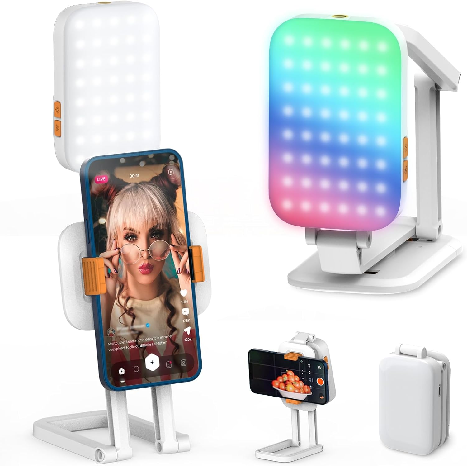 Mobile Phone is Kept on a D2 Pro LED Live Streaming Light with Mobile Phone Holder.