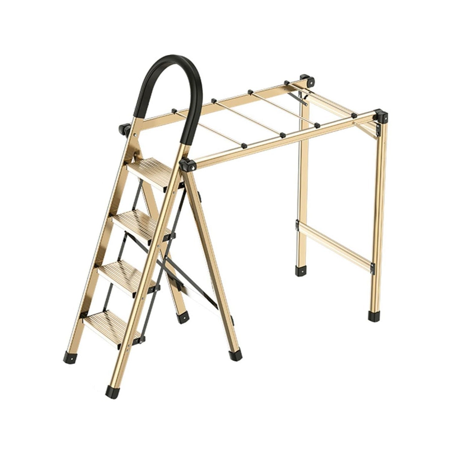 2 in 1 Ladder Cloth Drying Rack with Clothes.