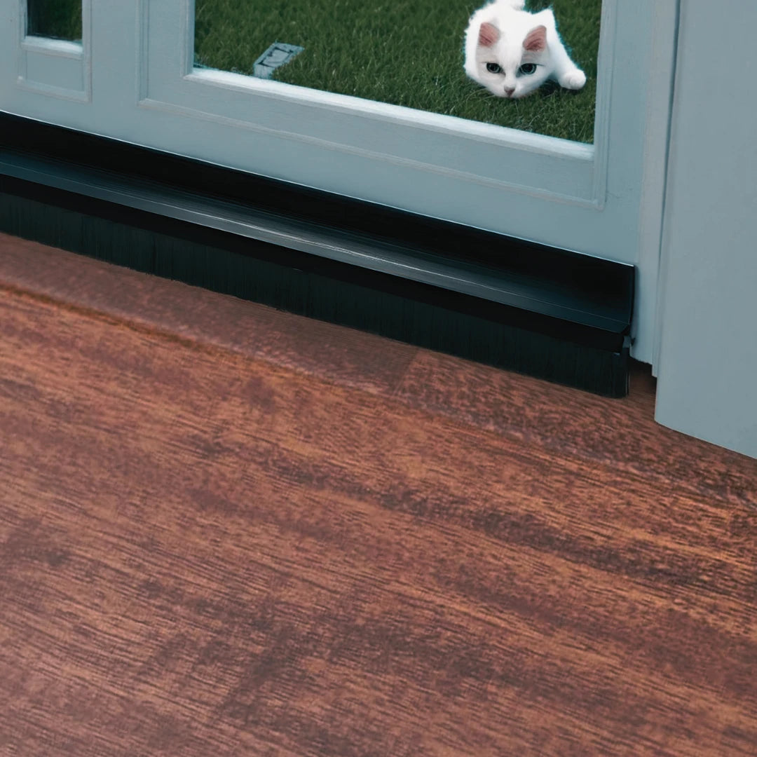 A A Door Draft Stopper is Installed On a Door.