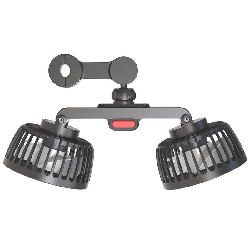 Rotating Mini Car Vehicle Cooling Double Headed Clip Lock Fan.