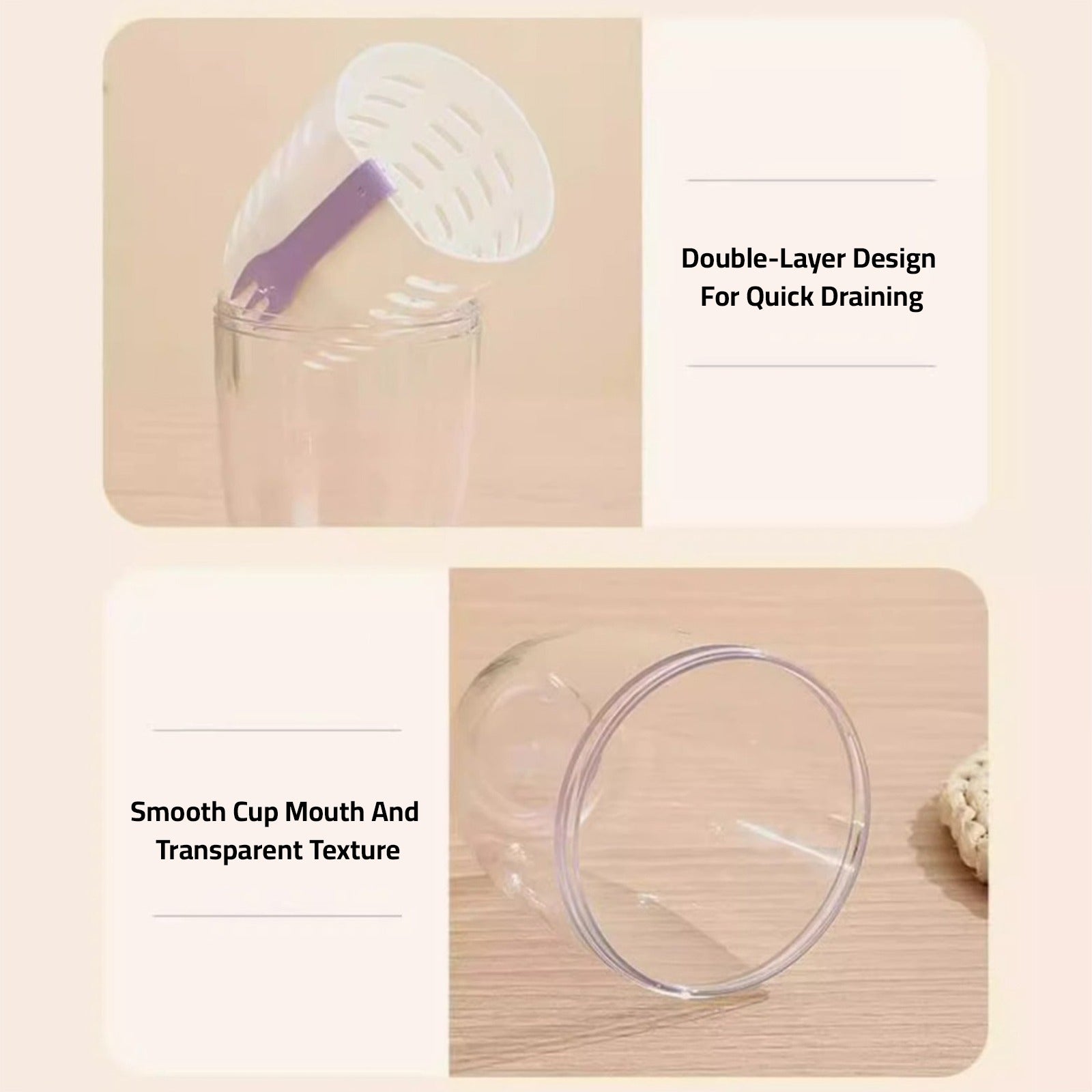 Design Features Of Drainable Fruit Storage Cup.