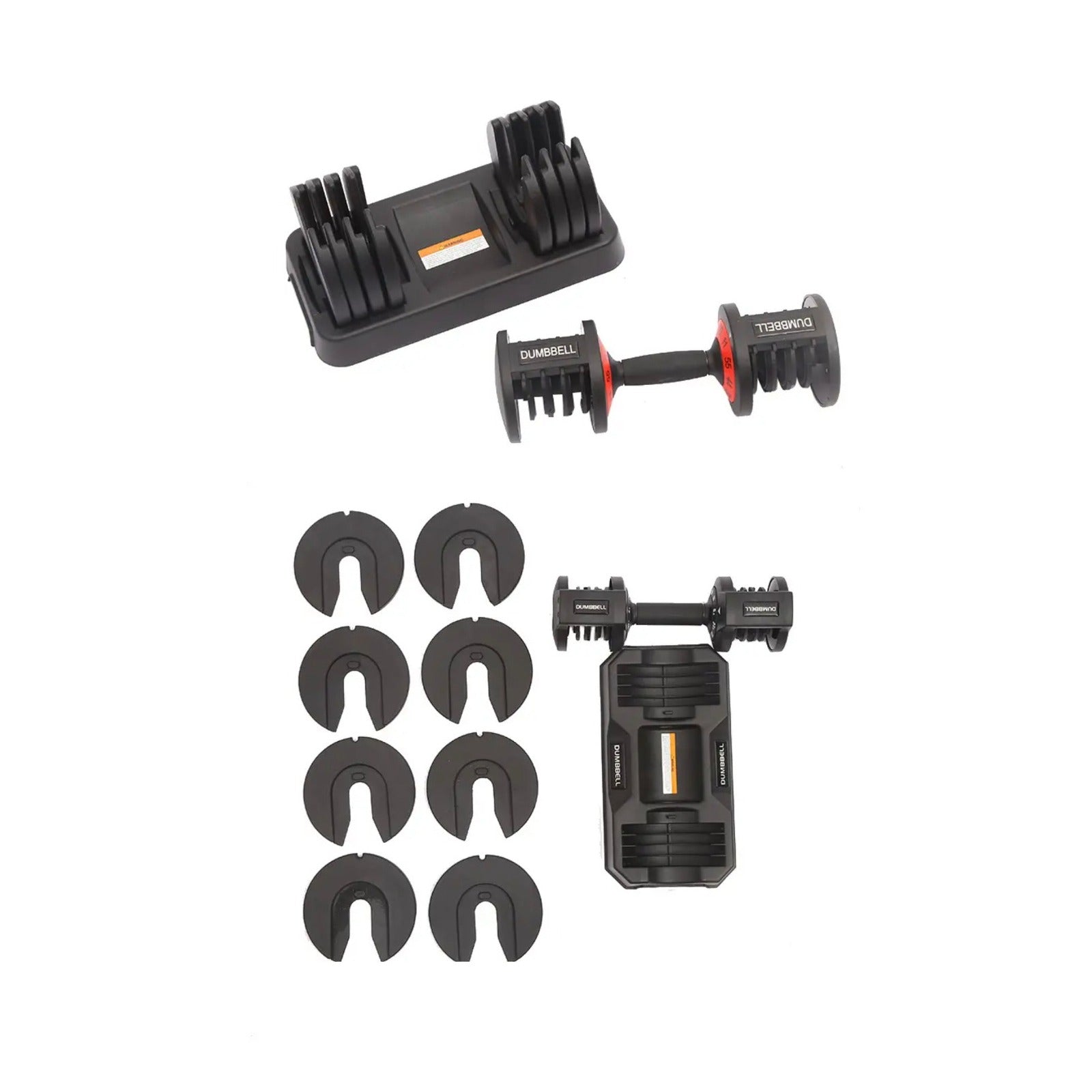Different parts of adjustable dumbbell