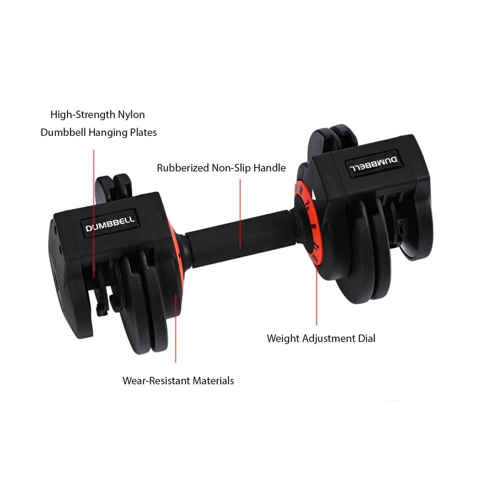 Different parts usage of adjustable dumbbell