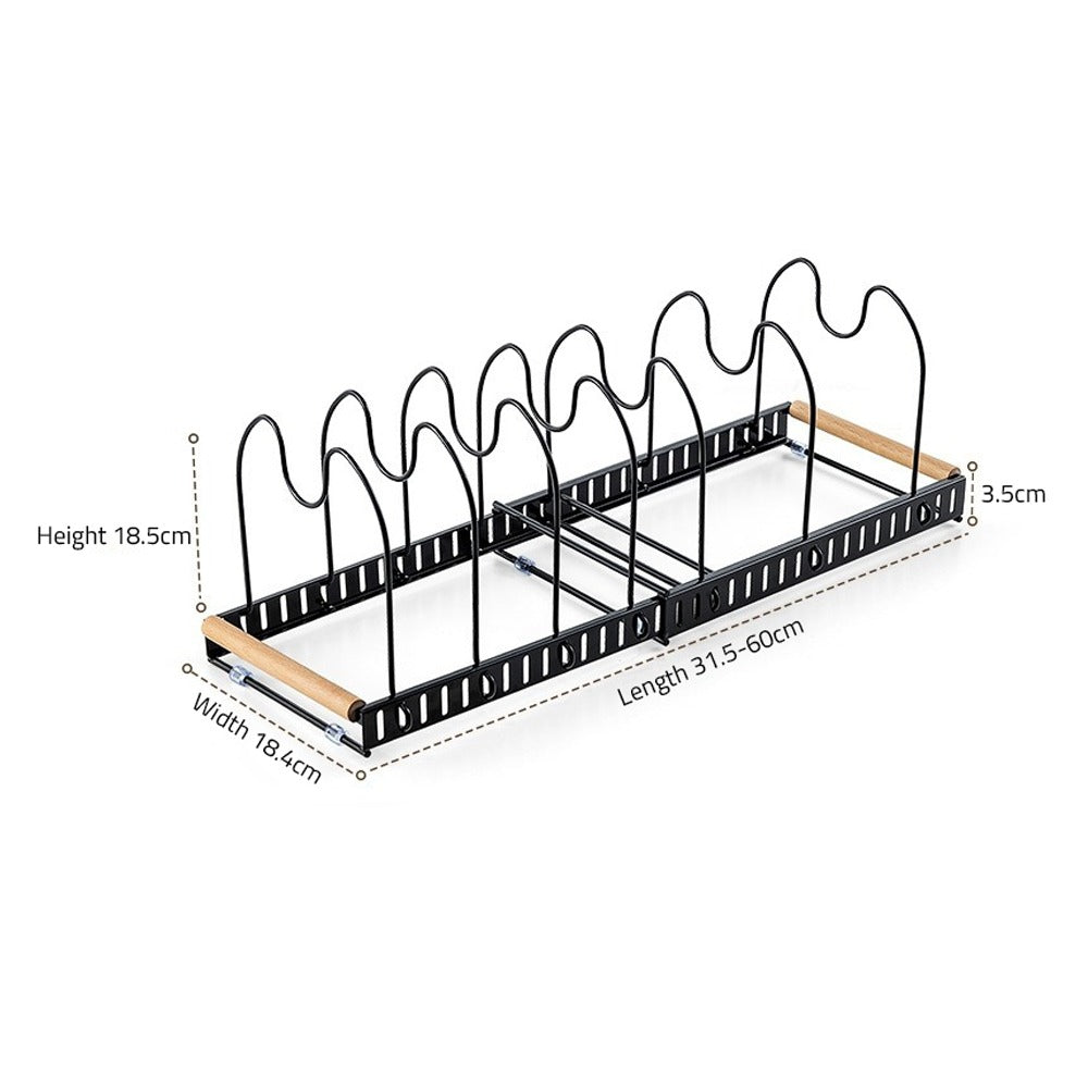 Size Of Expandable Pot and Pan Organizer Rack.