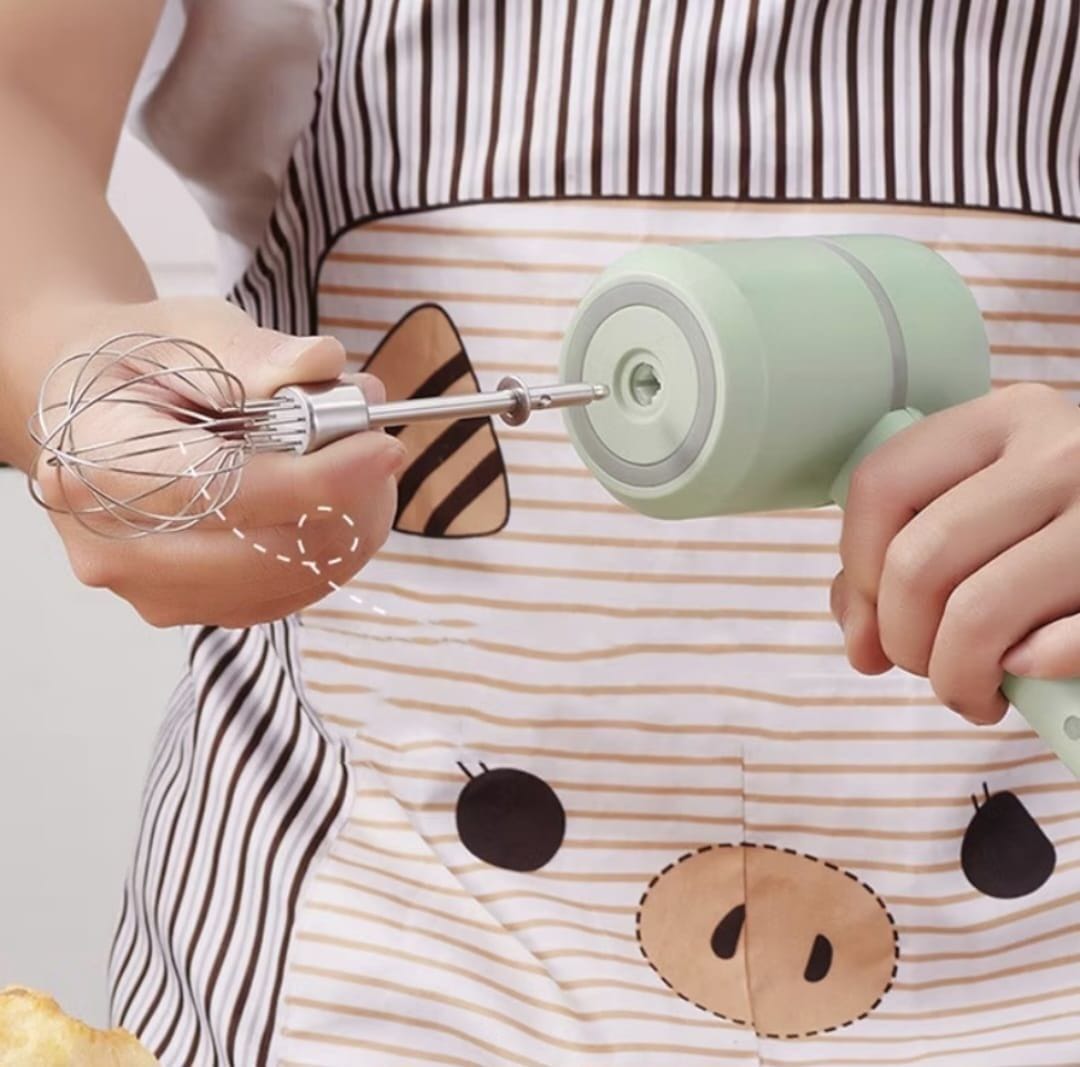 A Person is Fixing USB Rechargeable Hand Mixer.
