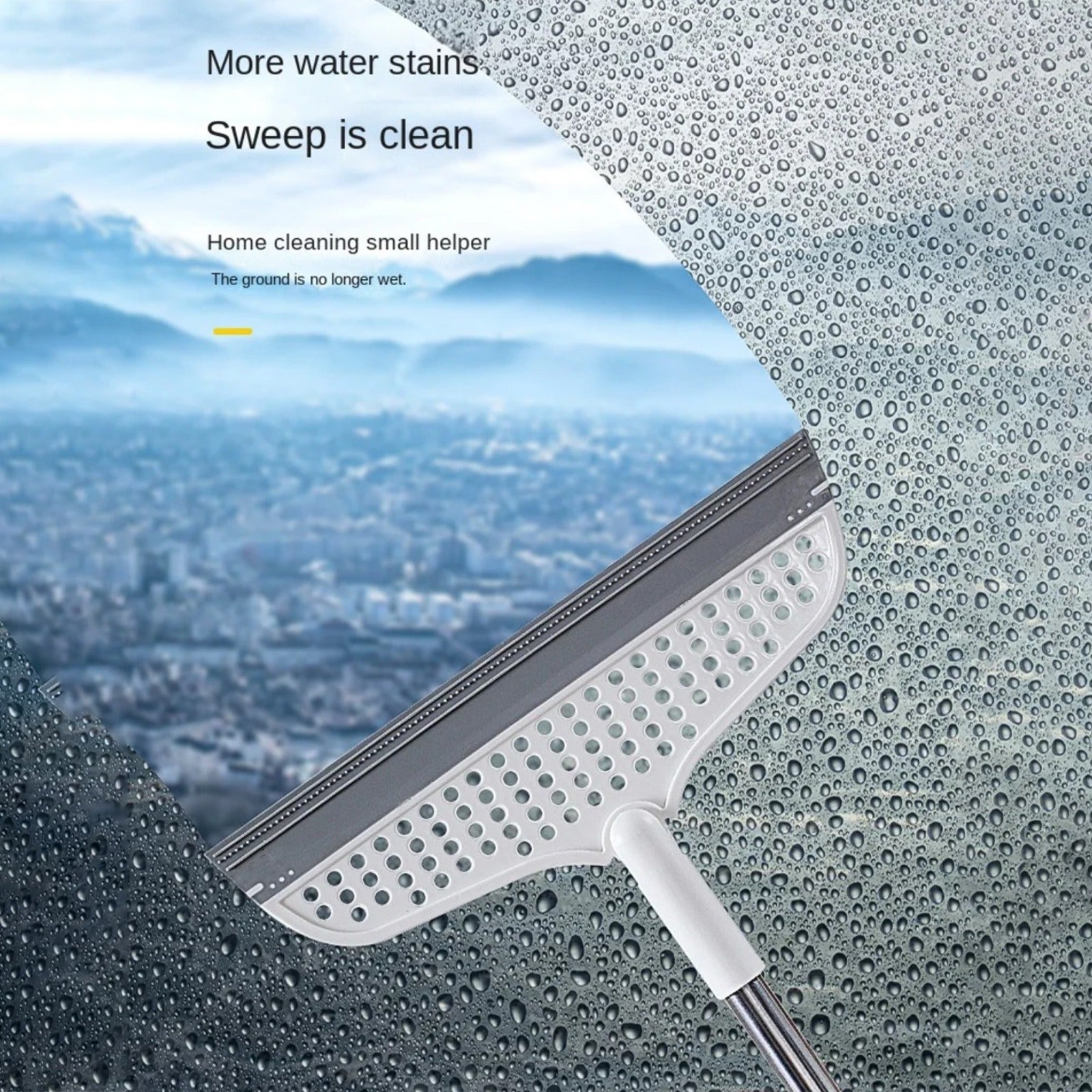 A Floor Wiper Mop is Used to Clean Glass.