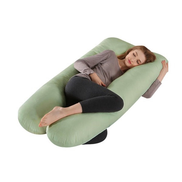 A Woman Is Resting on Full Body Pregnancy Pillow.