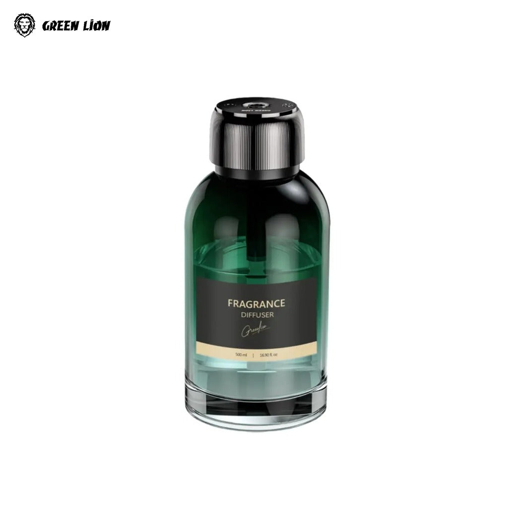 Green Lion Jumbo Fragrance Diffuser bottle with black cap on a white background