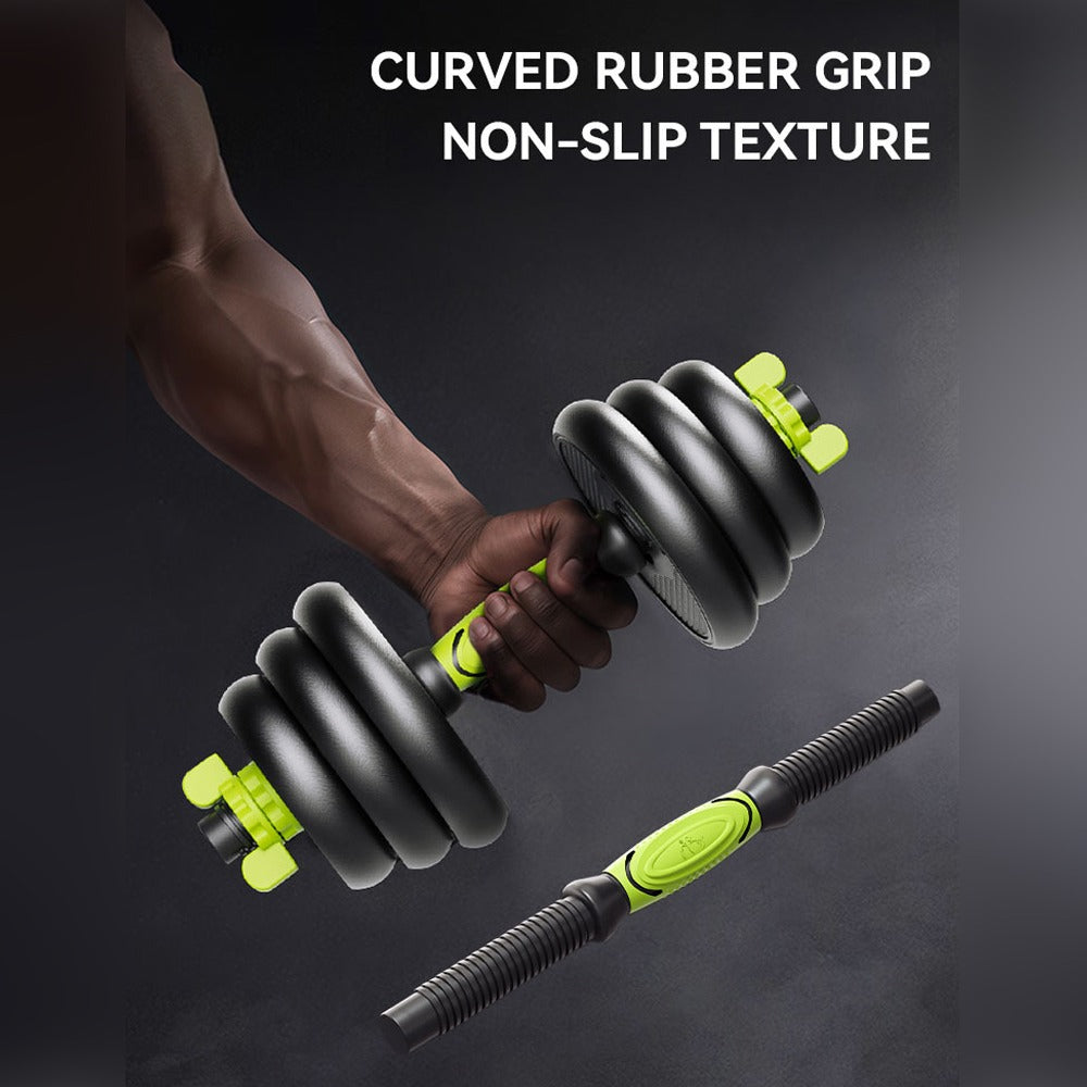 A Person is Holding 40Kg Adjustable Dumbbell Weight Set.