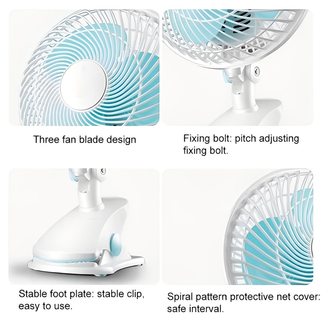 Parts Details Of JIHAM 8-Inch Table & Clip Fan.