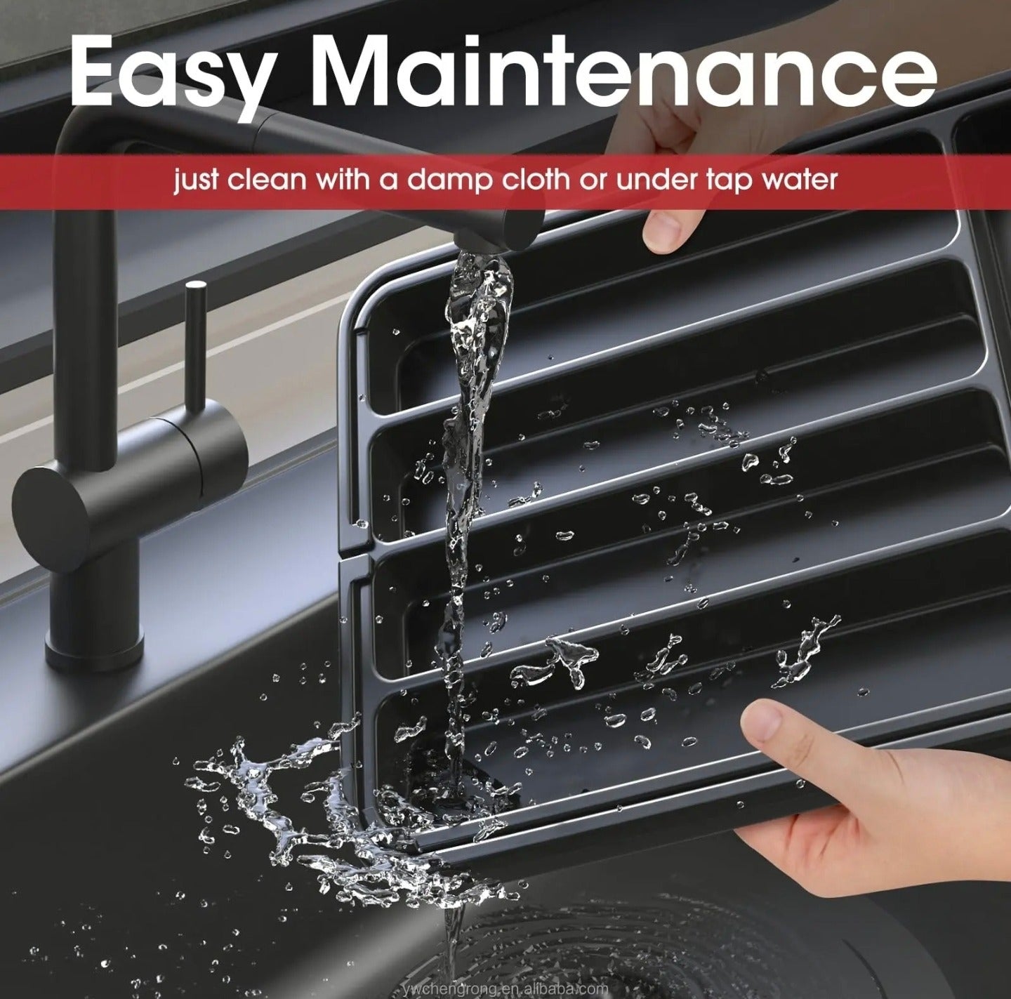 A Person is Cleaning Kitchen Tableware Storage Box.