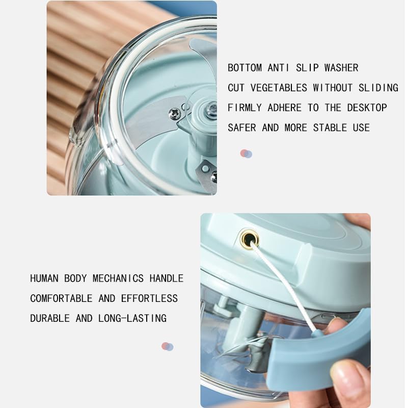 A Person is Demonstrating the Design Details Of Manual Food Processor.