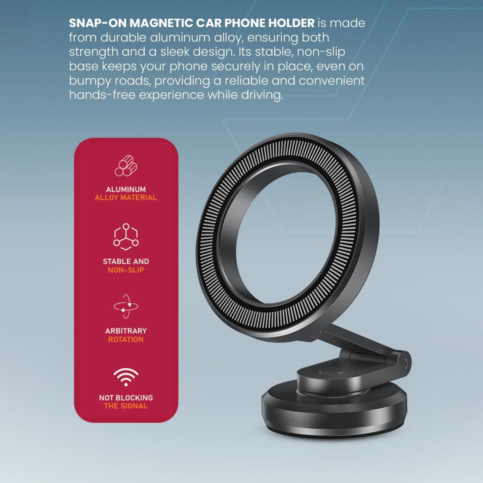 Moxedo Snap-On Magnetic Car Phone Holder.