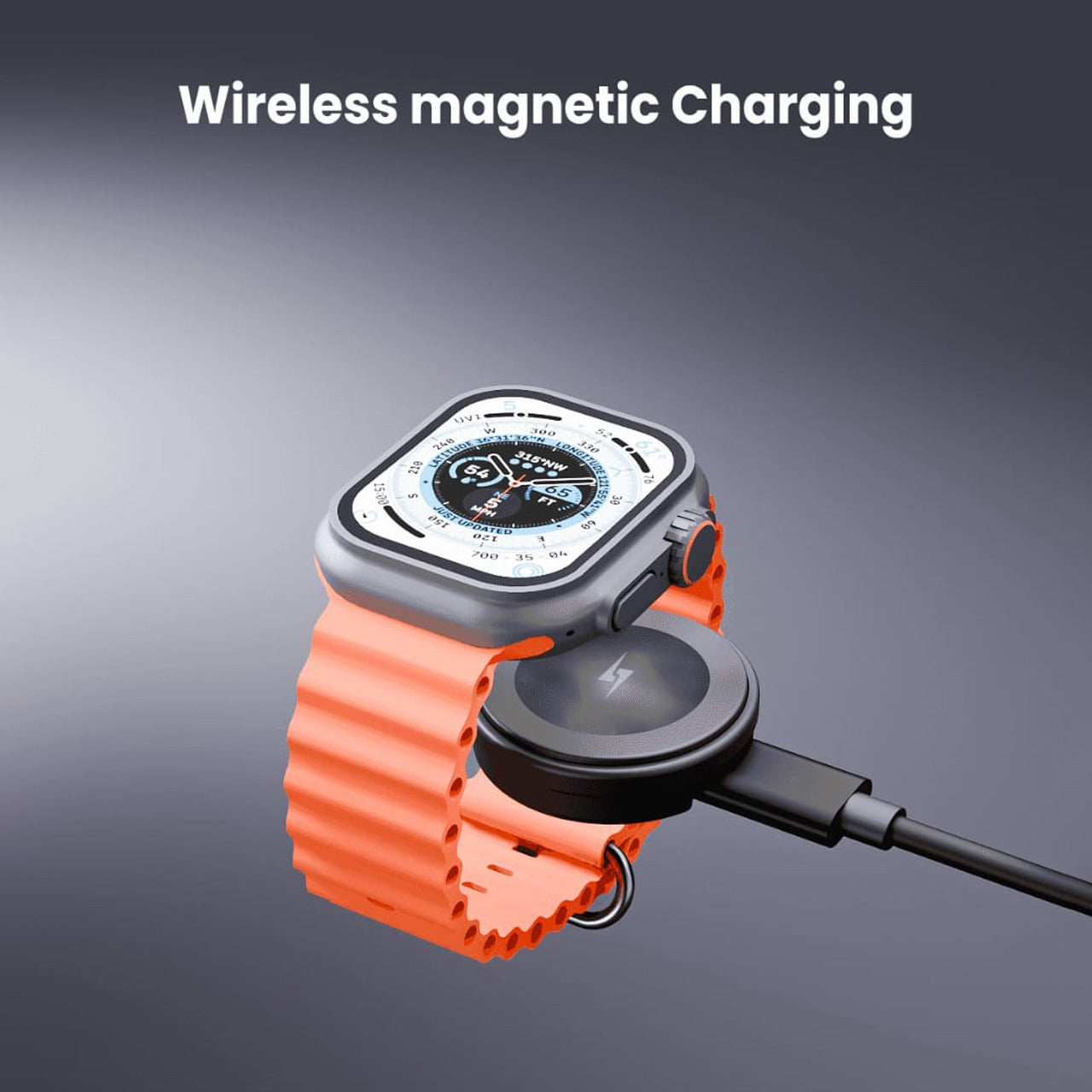 A Watch is Connected to a Moxedo Multi-Function Mini Charging Cable Conversion Travel Kit.