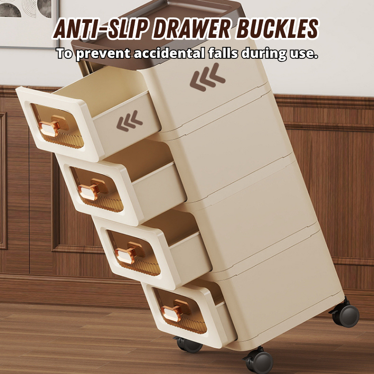 A Multi-layer Plastic Storage Drawer Cabinet.