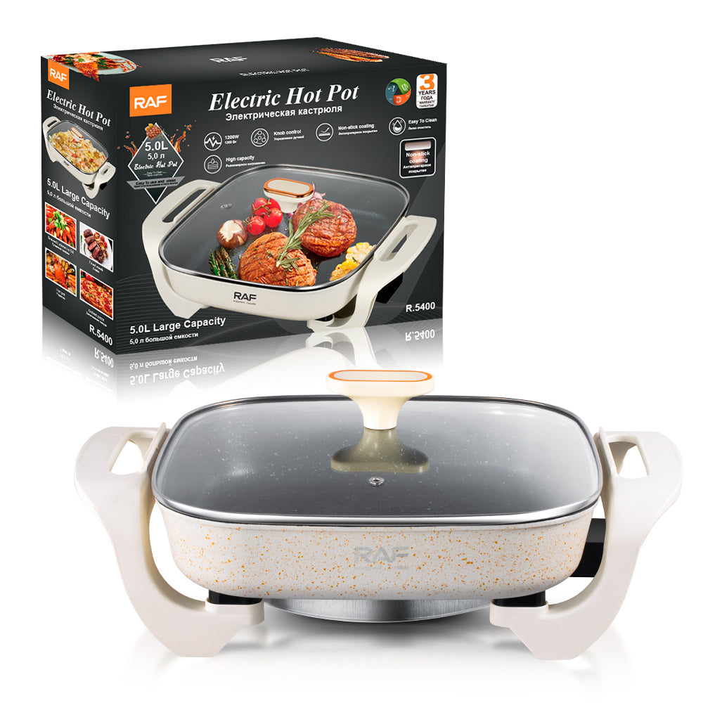 5.0L Electric Hot Pot Pan with its Pack.