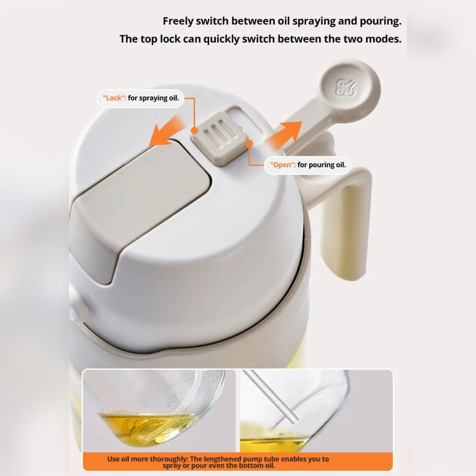 Parts Details of 550ml Oil Dispenser Spray Bottle.
