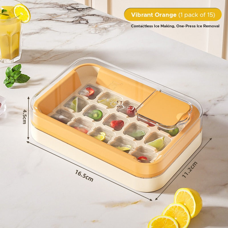 Size Details of Press Type Ice Cube Making Tray Mold.