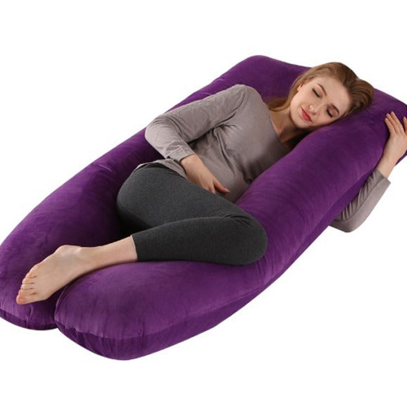 A Woman Is Resting on Full Body Pregnancy Pillow.