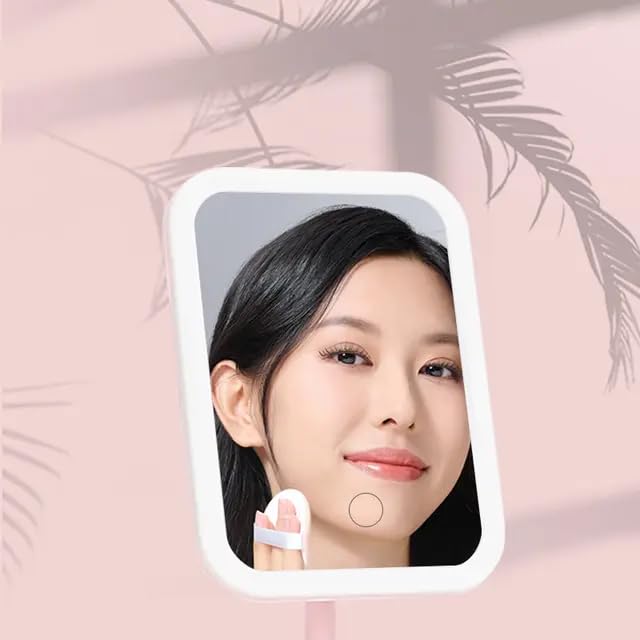 A Woman is Reflecting On Smart LED Makeup Mirror.