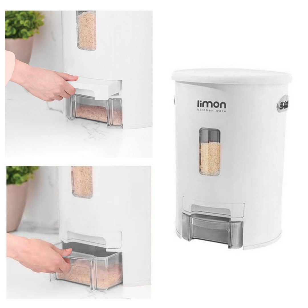 A Person is Taking Rice From Rice Box with Measuring.