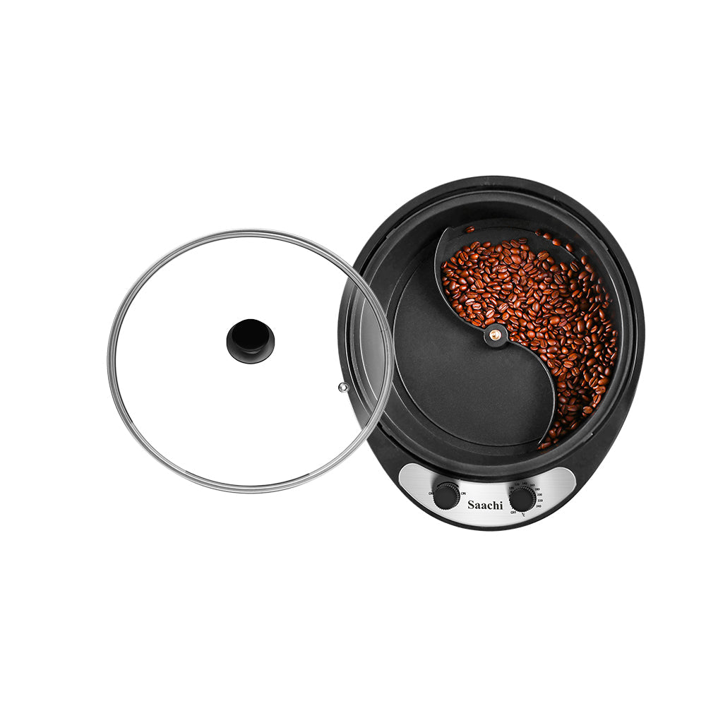 A Saachi Coffee Roaster with Coffee Beans.