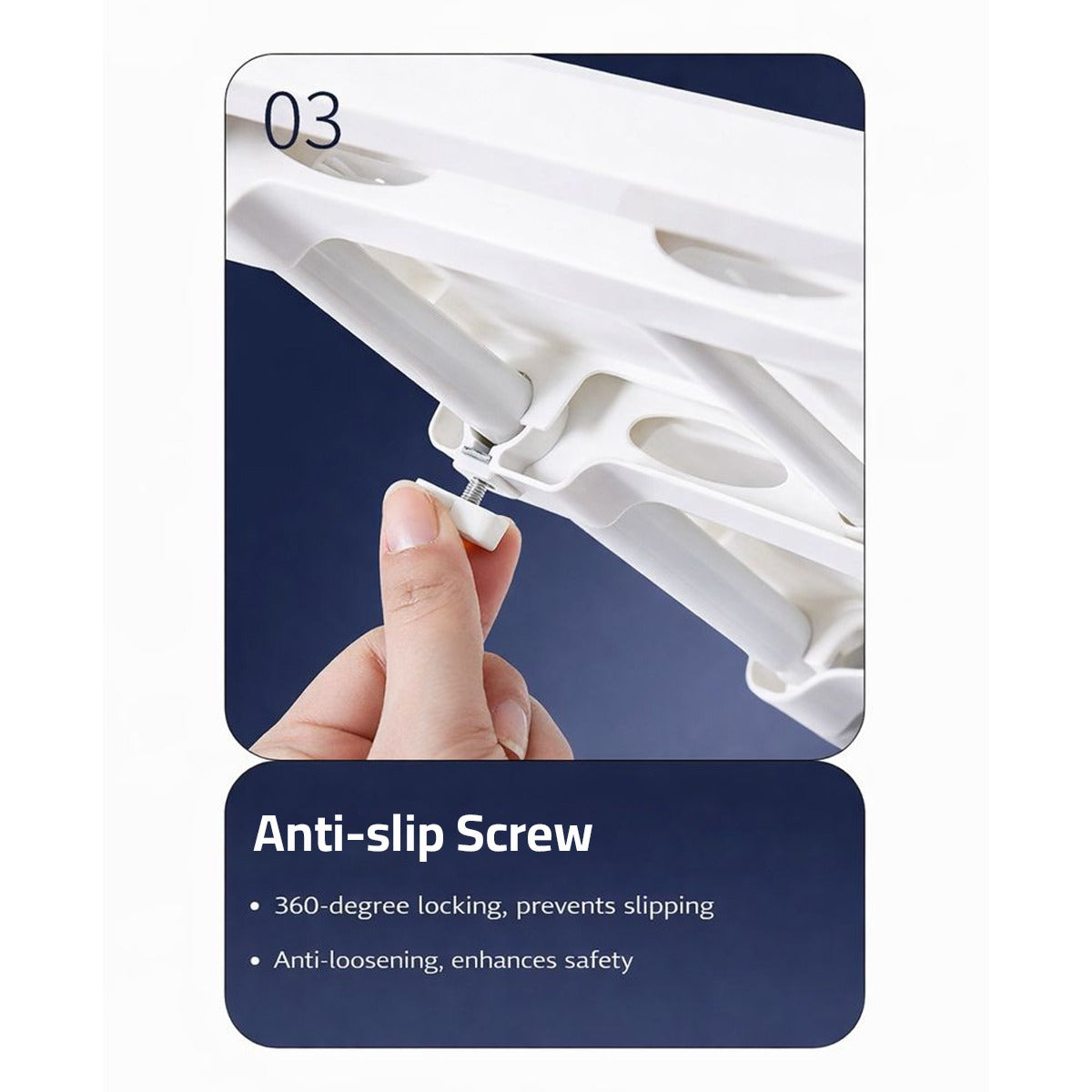 A Person is Installing the Screw of An Adjustable Cabinet Shelf Divider Organizer.