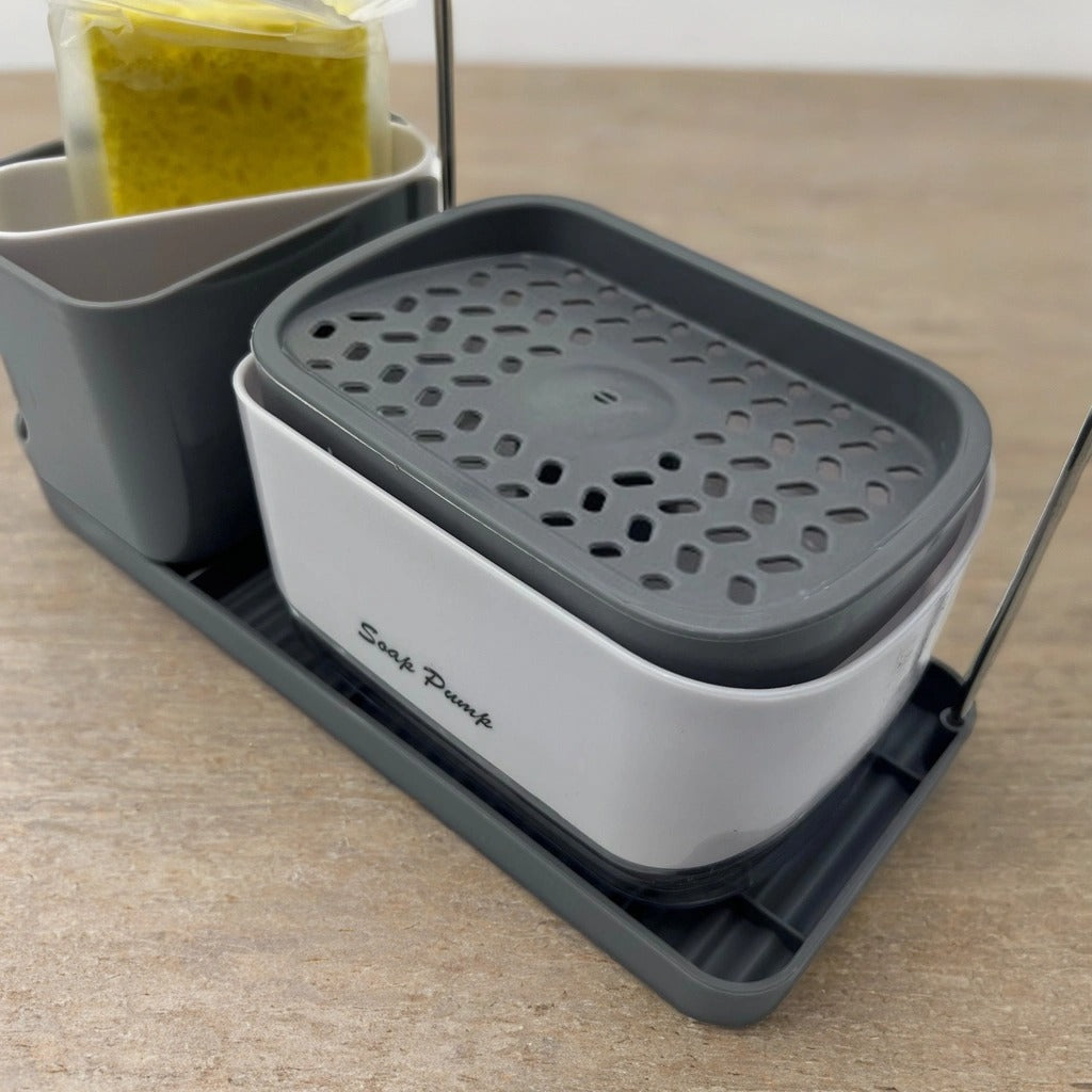 3-in-1 Soap Dispenser with Sponge Holder.