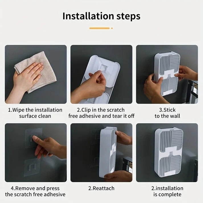 Installation steps of Flip Lid Drain Soap Box