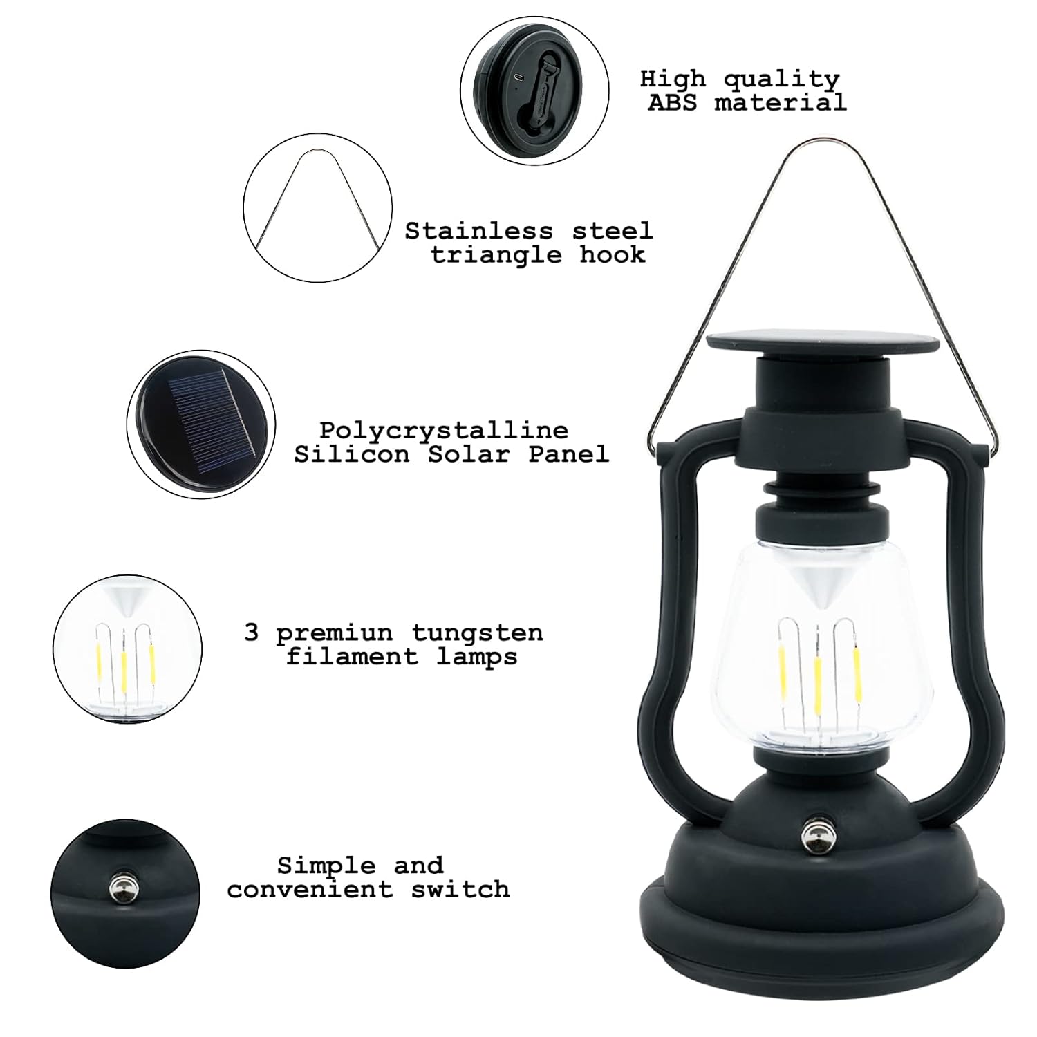 Various parts of Solar Lantern Camping Lights,USB Rechargeable, Portable Hand Crank