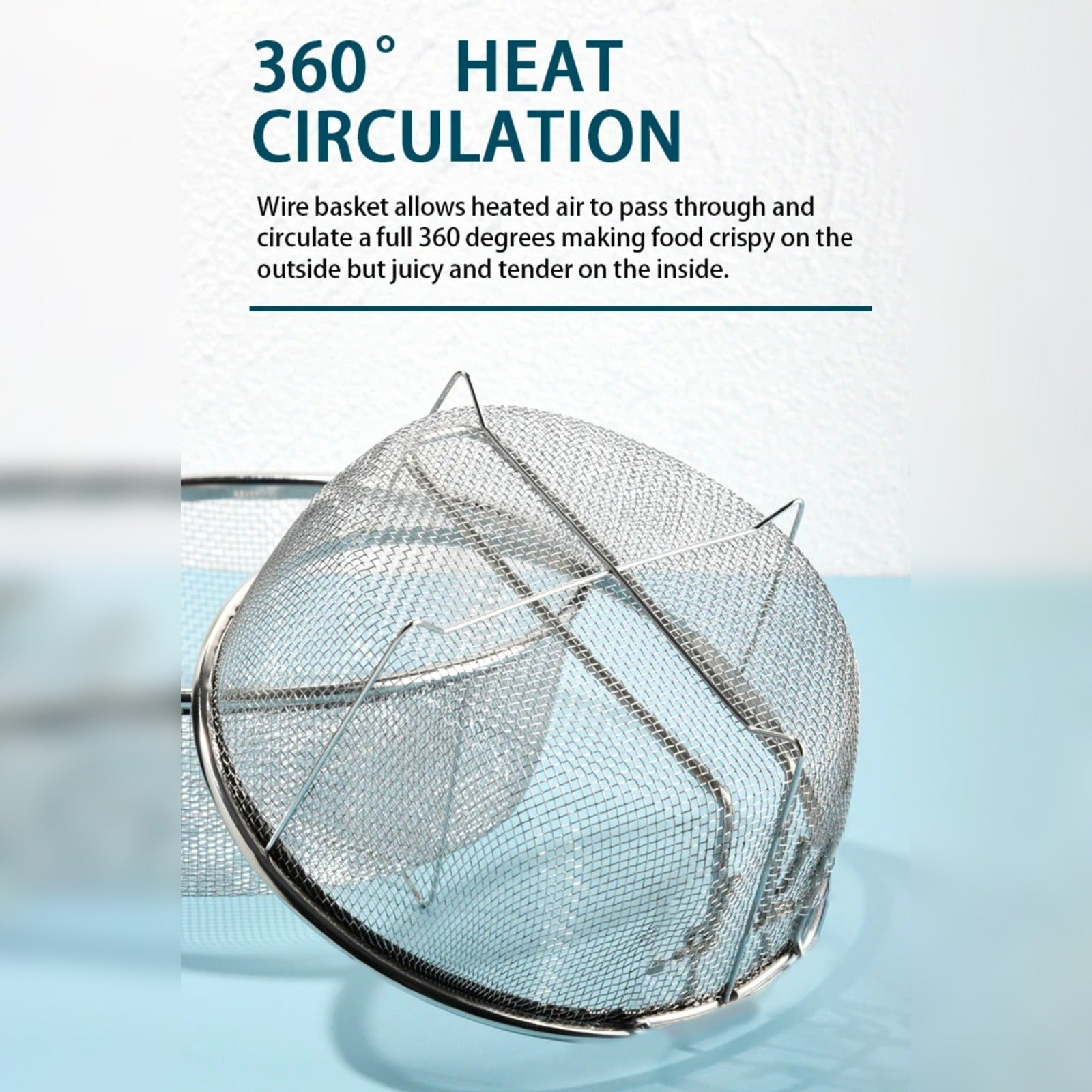 Stainless Steel Deep Fry Basket allows heat circuation