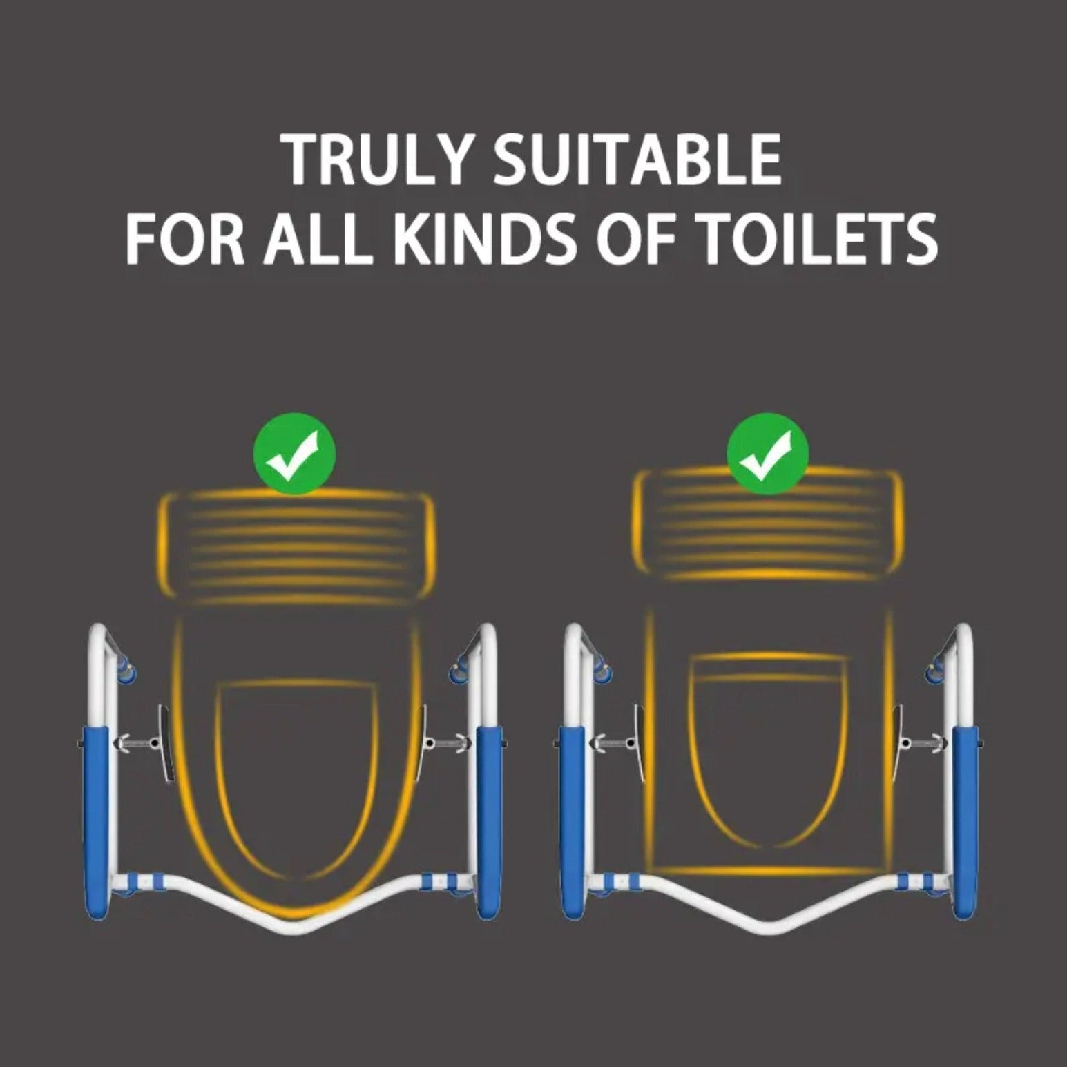 A Toilet Safety Rail is Attached to Closet.