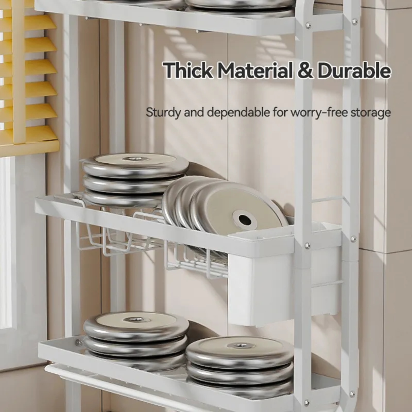 Images Showing the Weight Capacity Of Kitchen Dish Storage Rack.