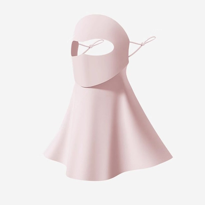 pink colour Face Sun Protection Mask with Neck Cover