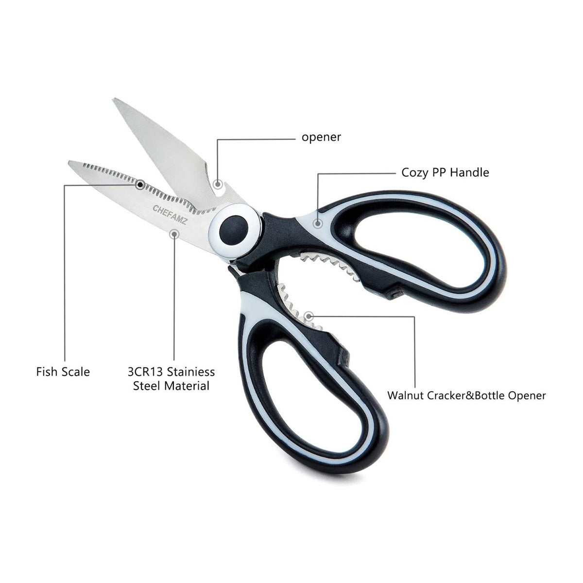 Functons of kitchen scissors