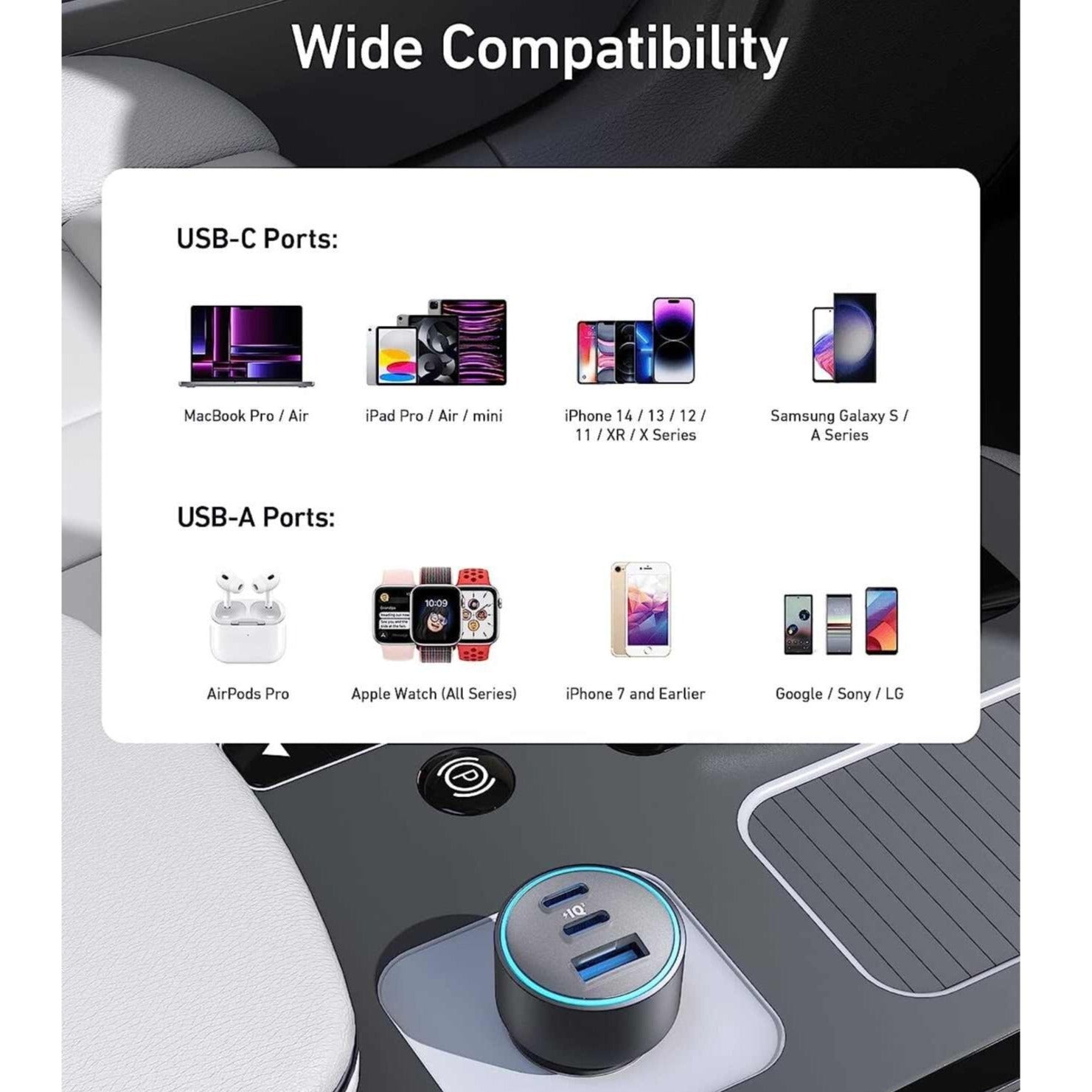 Anker 335 Car Charger 67W with wide compatibility