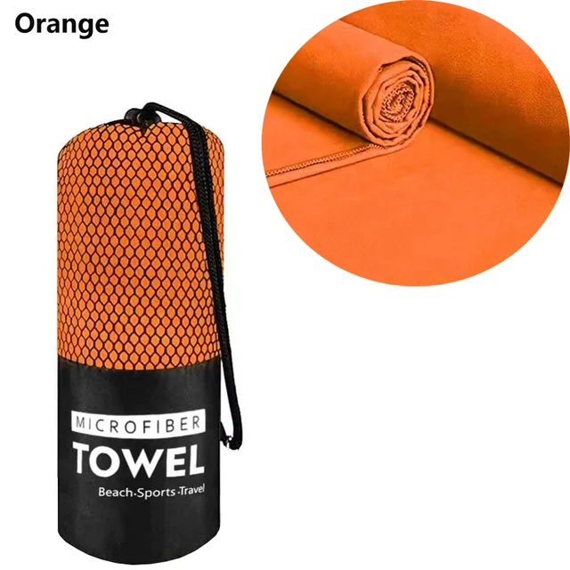 Rolled up 2-Pcs/Set Quick Dry Microfiber Towel in orange color