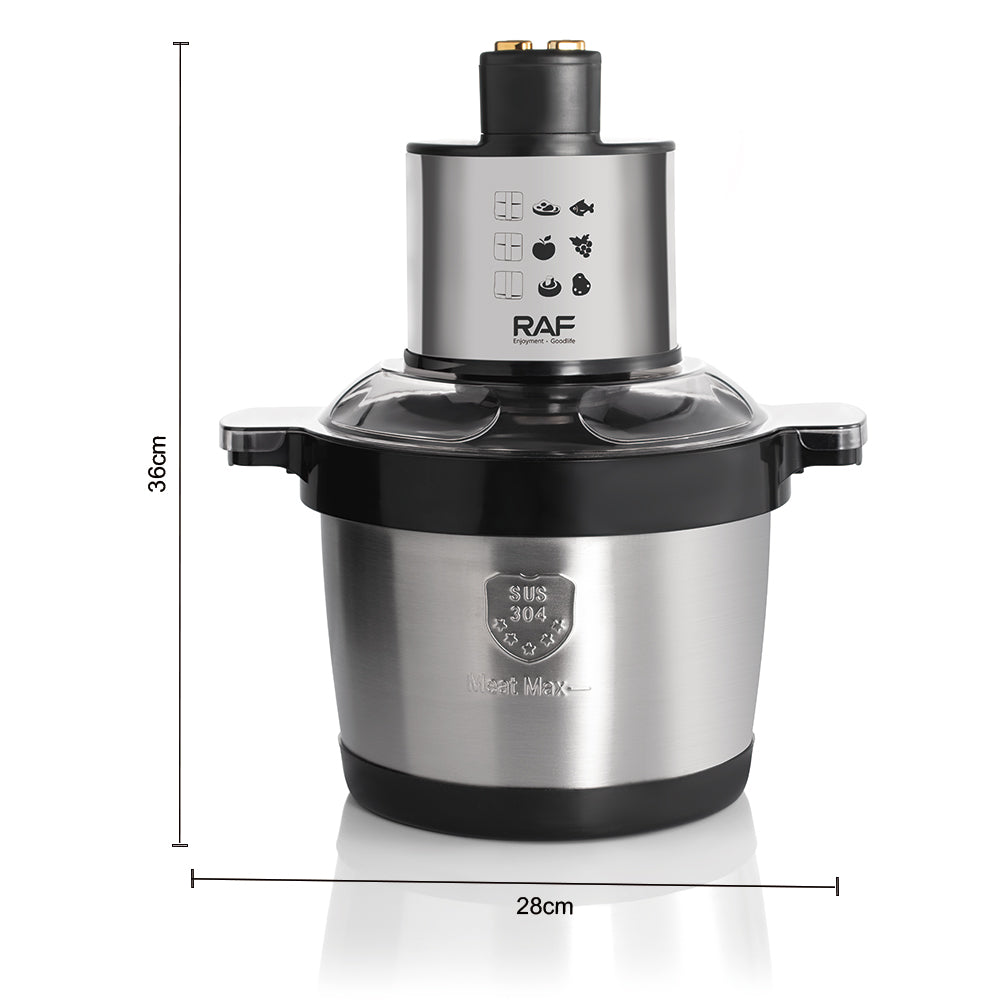Size Details of RAF 6.0L Food Processor.