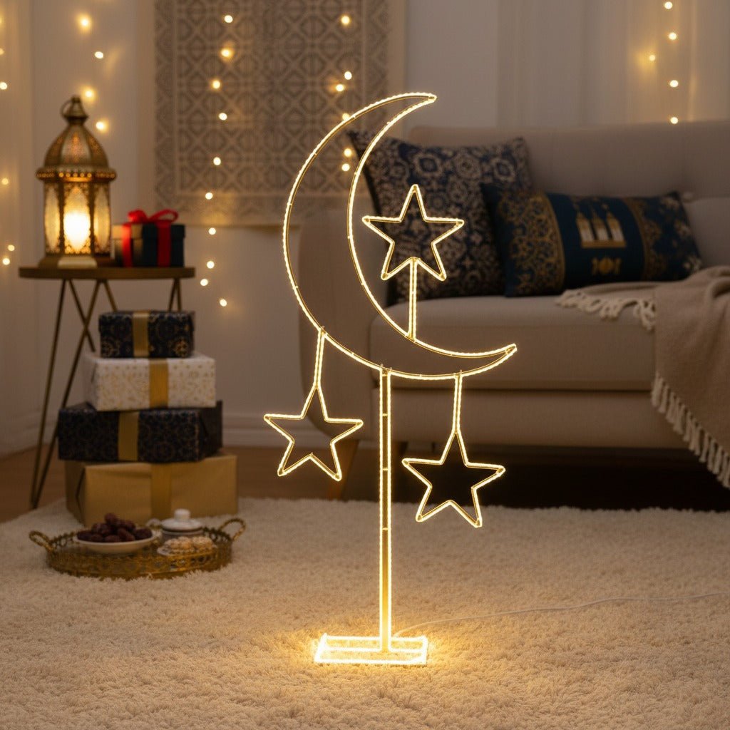 Ramadan Eid Festive Decoration Lighting, Indoor Outdoor Moon Star LED