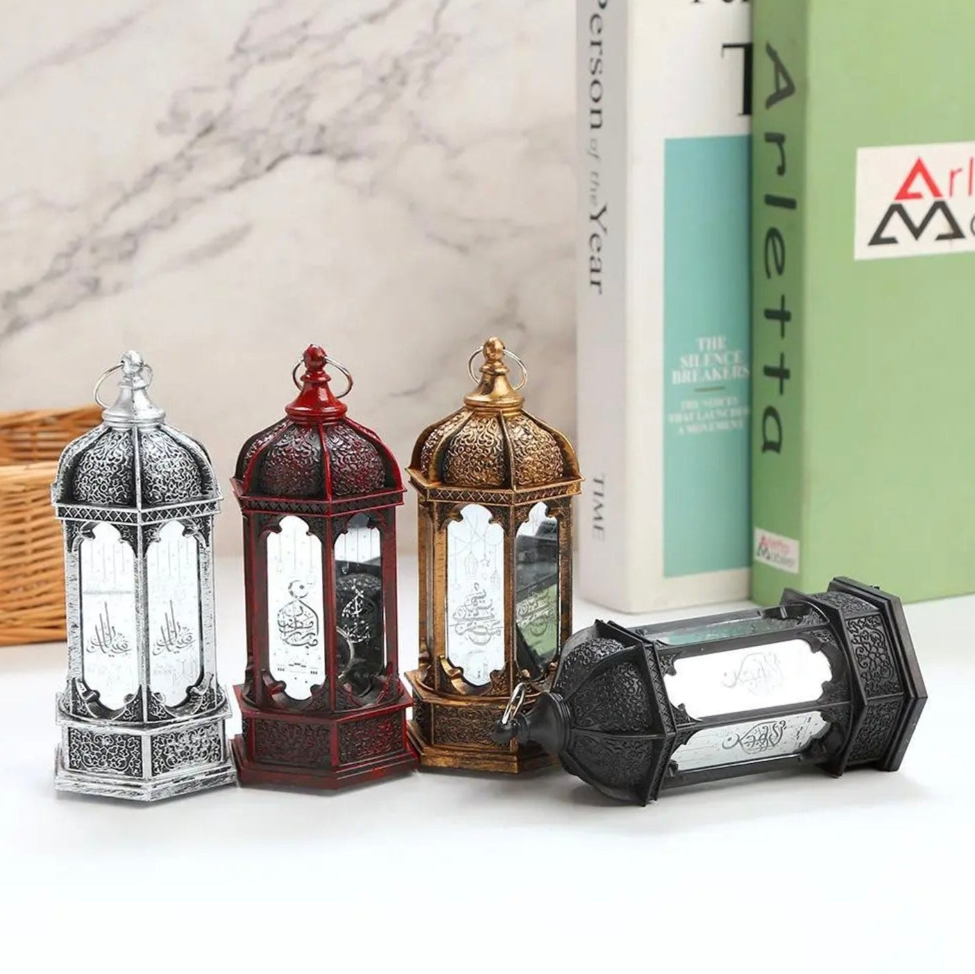 A Set Of 4 Ramadan Eid Lantern Decor Lights.